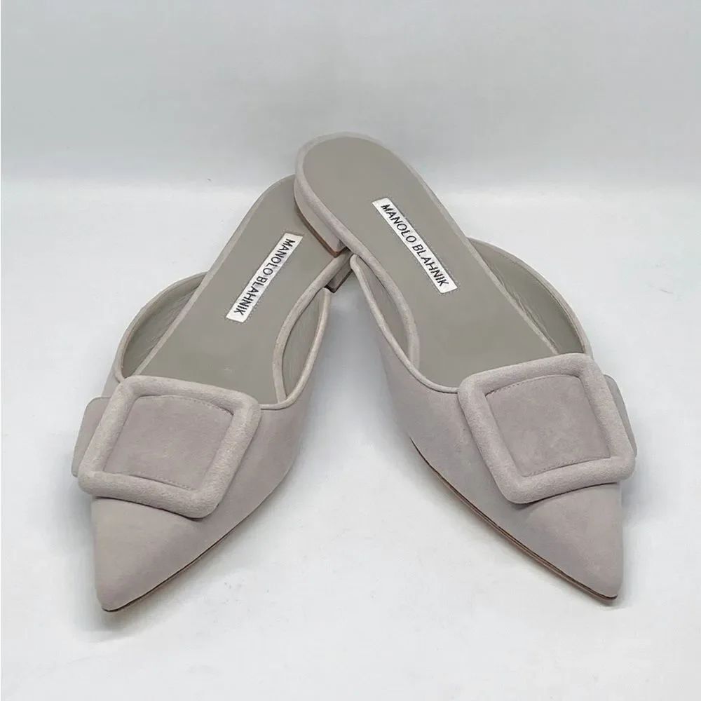 Manolo Blahnik Maysale Suede Flats size 36